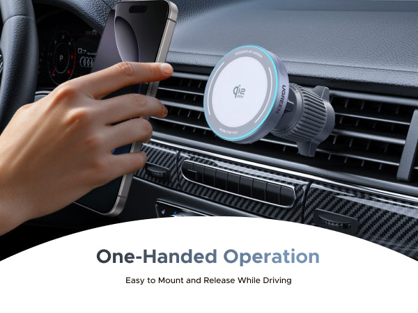 UGREEN Magnetic Wireless Car Charger (Space Gray) - View 4 - Office R Us
