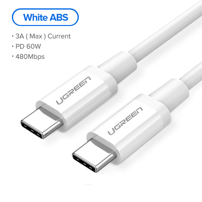 UGREEN USB-C to USB-C Cable 60W ABS Cover (White, US264) - View 2 - Office R Us