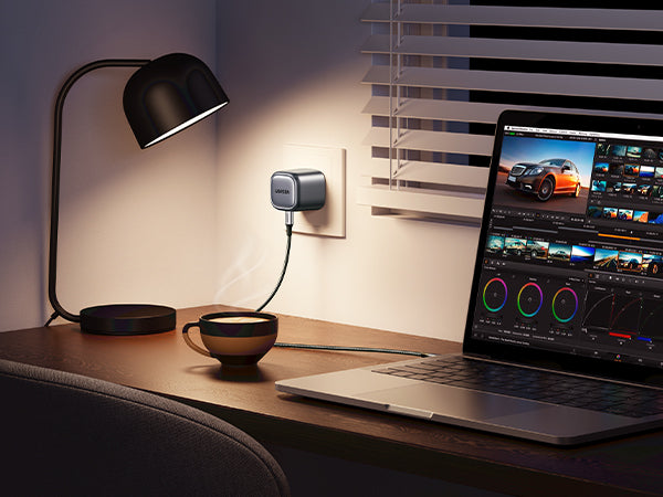 UGREEN Nexode 45W Dual USB-C PD GaN Fast Charger UK (Space Gray) - View 2 - Office R Us