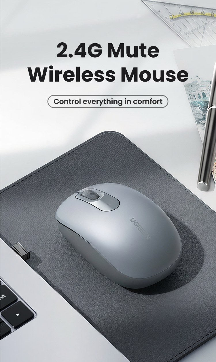 UGREEN 2.4G Wireless Mouse - Moonlight Gray - Office R Us