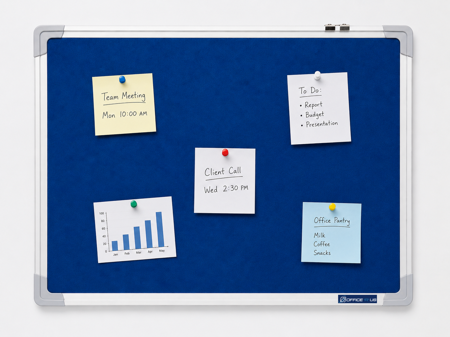 60 x 45cm Felt Notice Board with Aluminium Frame