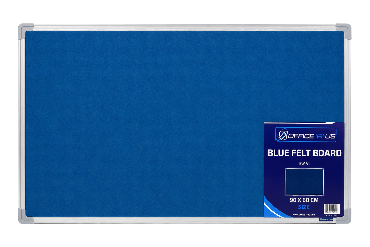 90 x 60cm Felt Notice Board with Aluminium Frame