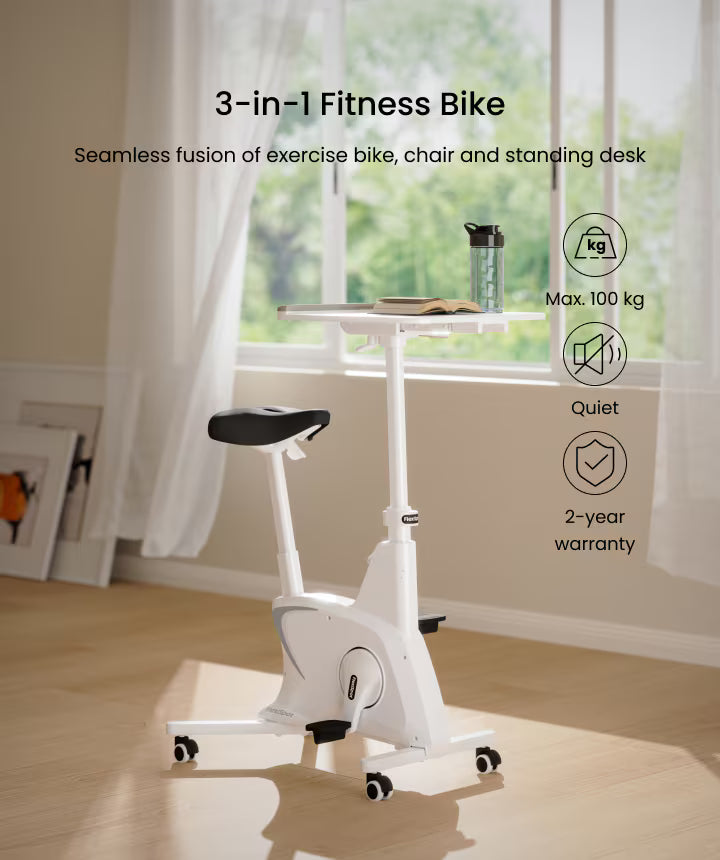 FlexiSpot Exercise Bike Chair - White