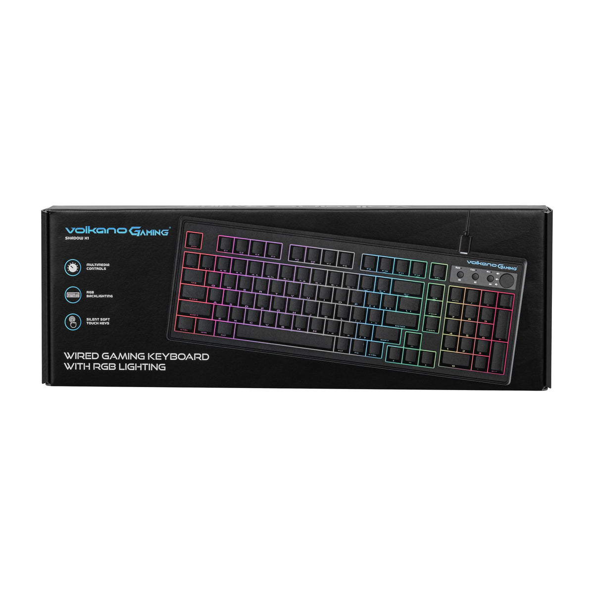 Volkano Gaming Shadow X1 Wired Gaming Keyboard with RGB Lighting (VG-207-BK) - View 7 - Office R Us