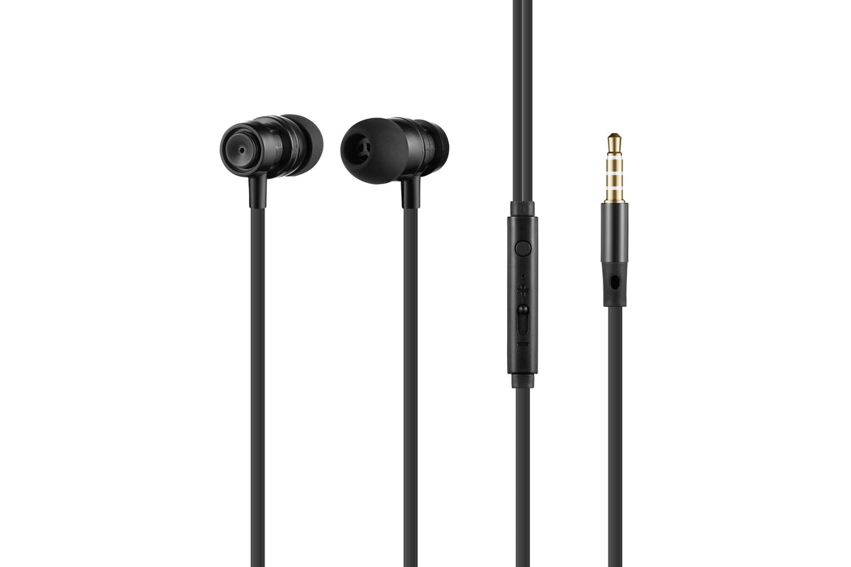 Volkano Alloy Series Metal Earphones - Black - View 2 - Office R Us