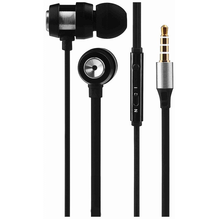 Volkano Alloy Series Metal Earphones - Silver - Front - Office R Us