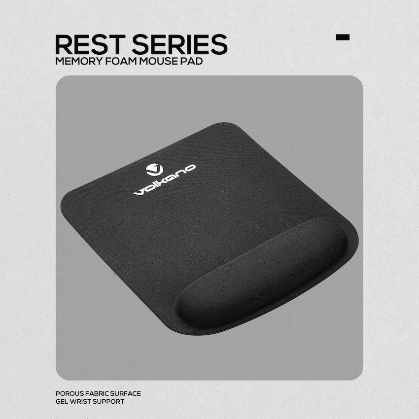 Volkano Rest Series Gel Mousepad (Black, VK-20023-BK) - View 3 - Office R Us