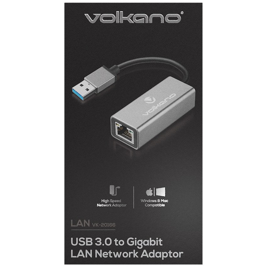 Volkano Lan Series USB 3.0 to Gigabit LAN Network Adapter (VK-20166-GM) - View 3 - Office R Us
