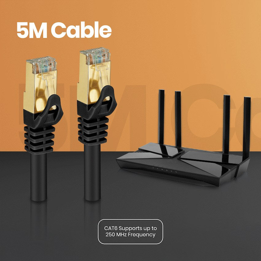 Volkano Connect Series Cat6 Network Cable (Black) - 5 m - View 8 - Office R Us