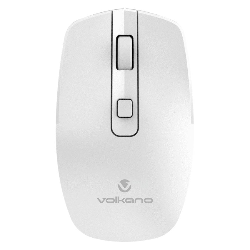 Volkano Granite Series Rechargeable Wireless Mouse - White - Front - Office R Us