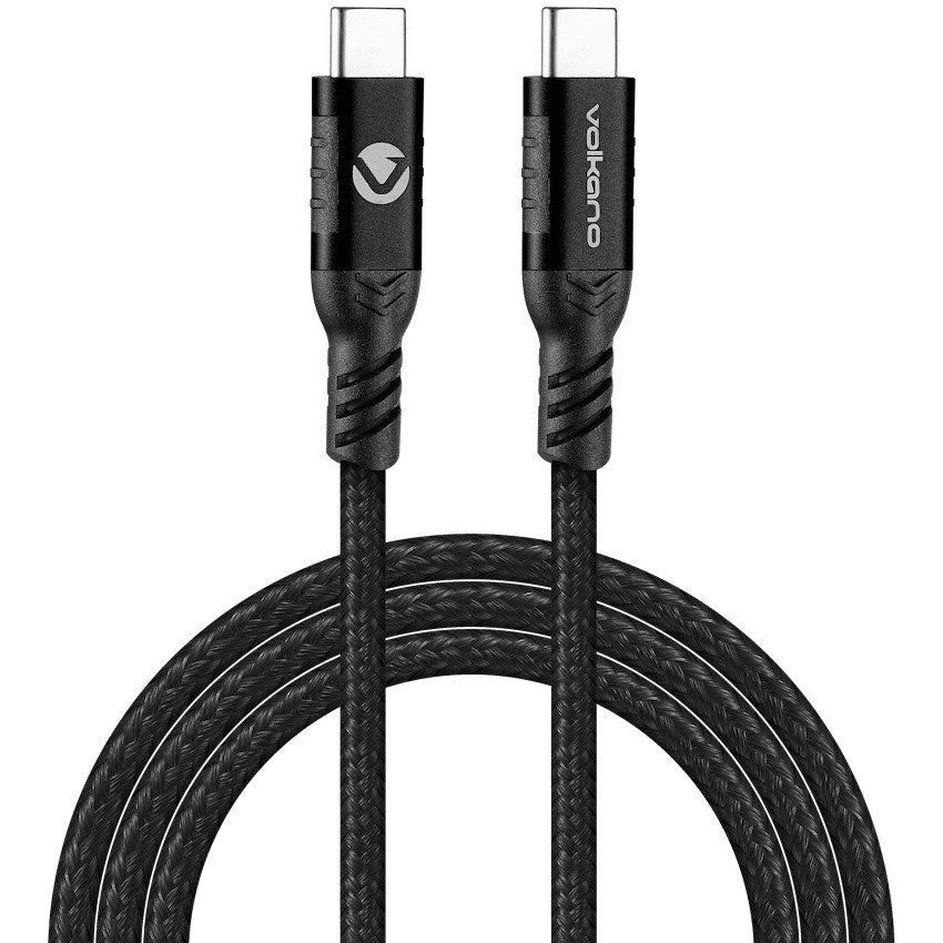 Volkano Weave Series 100W USB-C to USB-C Cable (1.2 m, Black, VK-20230-BK) - View 1 - Office R Us