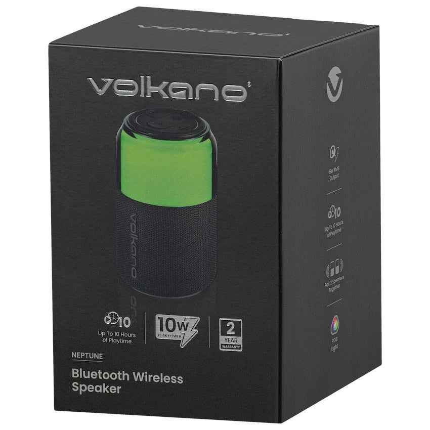 Volkano Neptune Bluetooth Wireless Speaker - Black - View 2 - Office R Us
