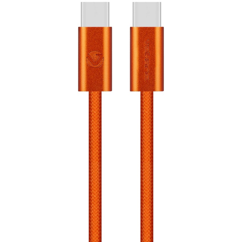 Volkano Weave Series 60W USB-C to USB-C Cable - 1.2 m / Orange - View 12 - Office R Us