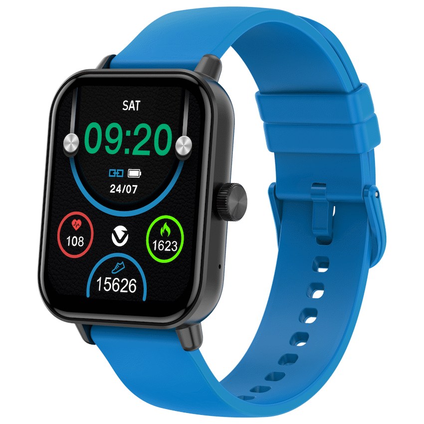 Volkano Chroma Series Smartwatch - Blue Strap - Front - Office R Us
