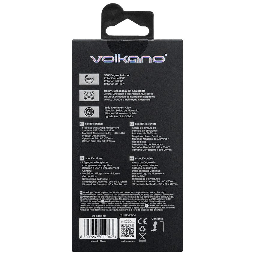 Volkano Ascend Series 360 Degree Rotating Phone Stand (Black, VK-6400-BK) - View 4 - Office R Us