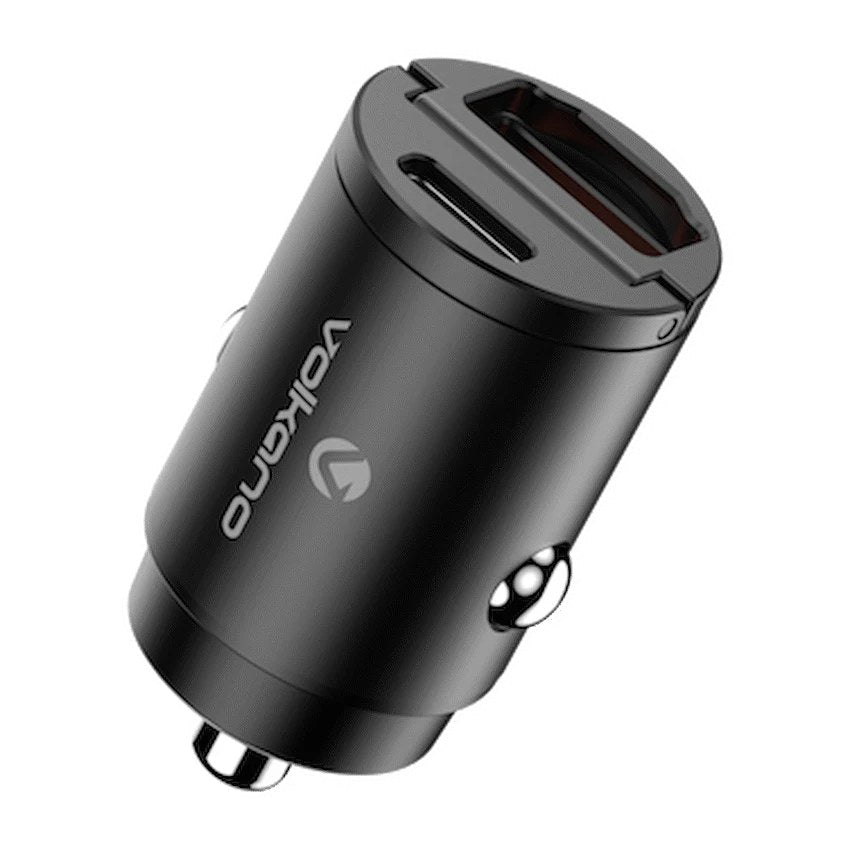 Volkano Obscurix Series 30W PD Dual USB-A and USB-C Ultra Small Car Charger (VK-8007-BK) - View 1 - Office R Us