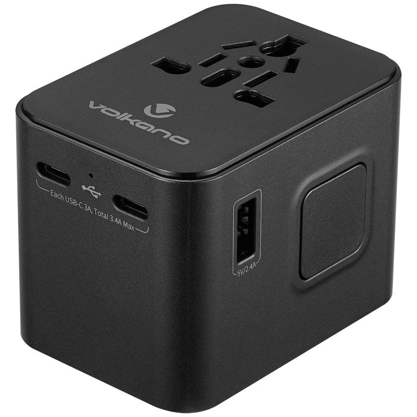 Volkano International Series Travel Adapter (VK-8016-BK) - View 2 - Office R Us