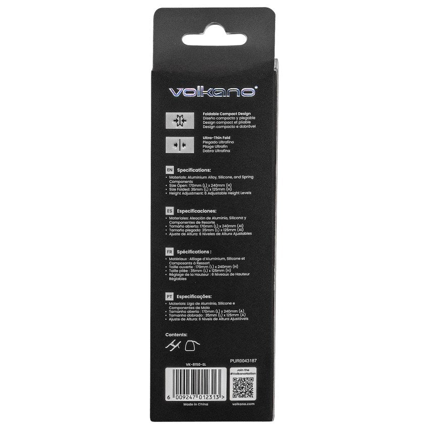 Volkano Fold Series Adjustable Aluminium Laptop Stand (VK-8150-SL) - View 6 - Office R Us