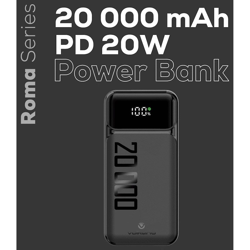 Volkano Roma Series 20000mAh PD 22.5W Power Bank (VK-9025-BK) - View 7 - Office R Us
