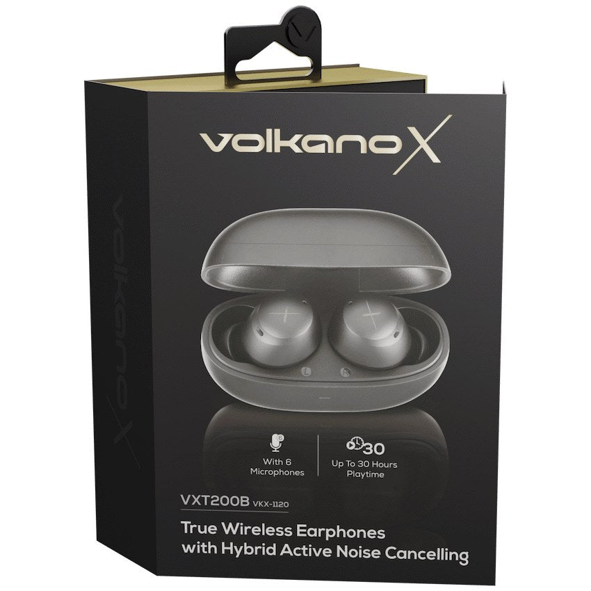 VolkanoX VXT200B True Wireless Earphones with Hybrid ANC (Black, VKX-1120-BK) - View 1 - Office R Us