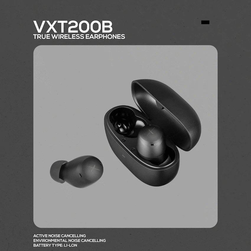 VolkanoX VXT200B True Wireless Earphones with Hybrid ANC (Black, VKX-1120-BK) - View 7 - Office R Us