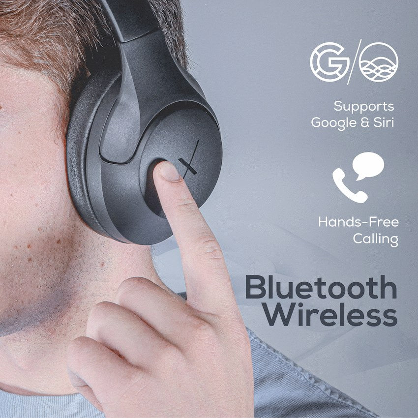 VolkanoX VXH200 Bluetooth Headphones with ANC (Black, VKX-2103-BK) - View 6 - Office R Us