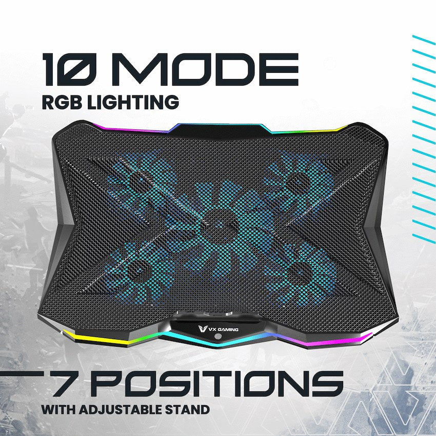 VX Gaming Boreas Series 5-Fan 17" Notebook Cooling Stand (VX-208-BK) - View 5 - Office R Us