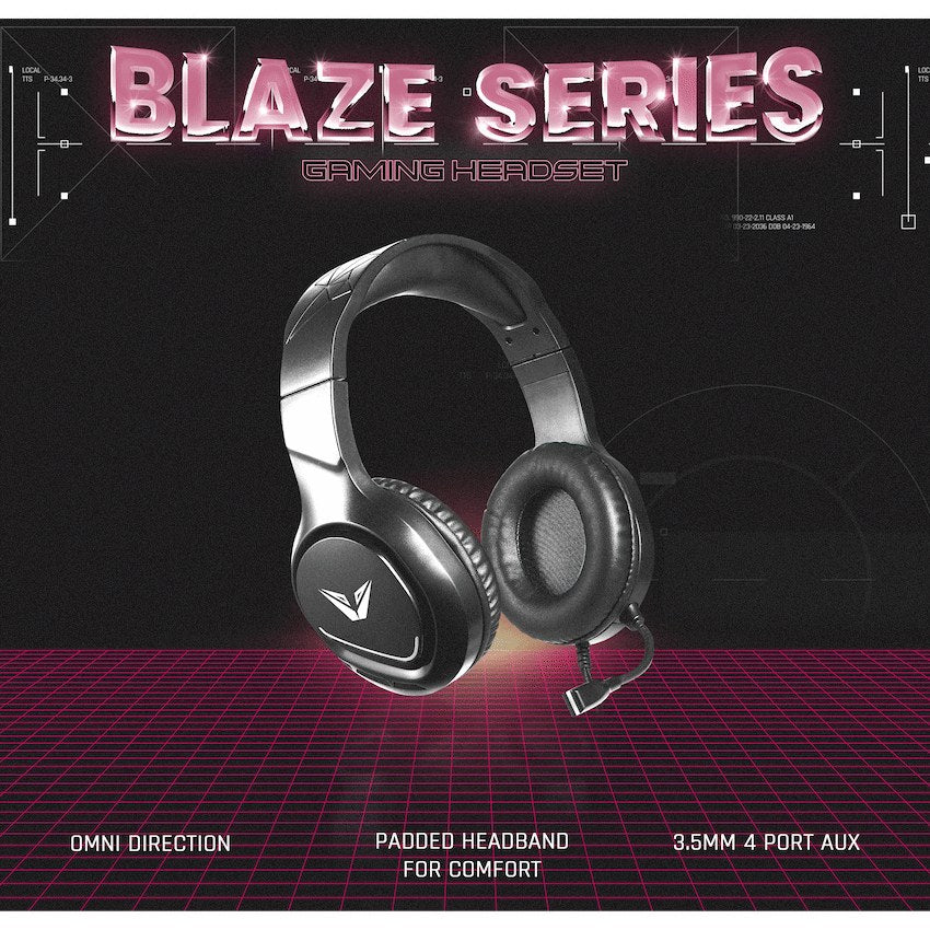 VX Gaming Blaze Series Gaming Headset (Black, VX-241-BK) - View 5 - Office R Us