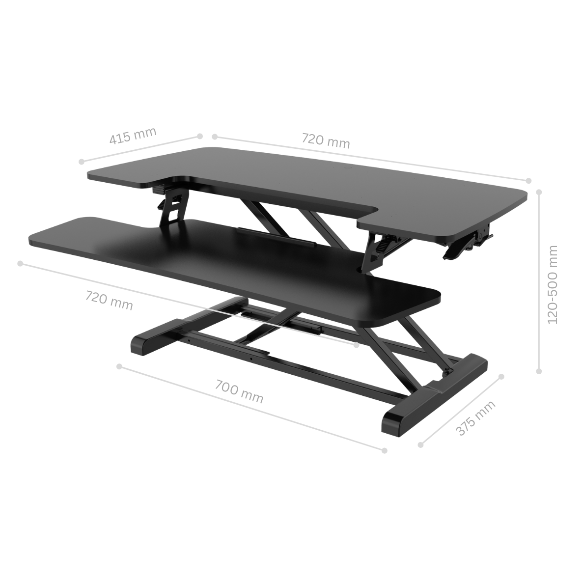 FlexiSpot Sit-and-Stand Desk Converter – Black
