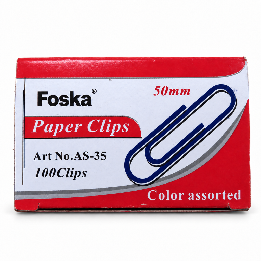 Round Colorful Plastic Paper Clips – Box of 100 — 50mm AS-35 box