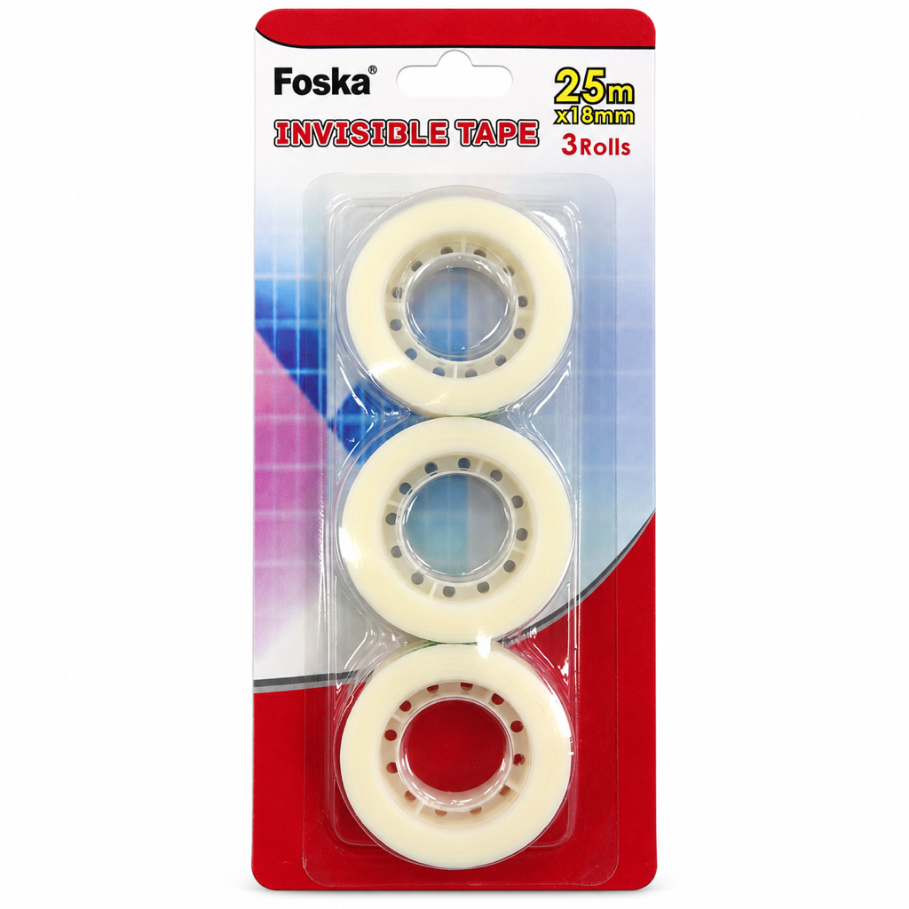 Foska Invisible Tape 18mm x 25m, 3 rolls CT2014 – card front