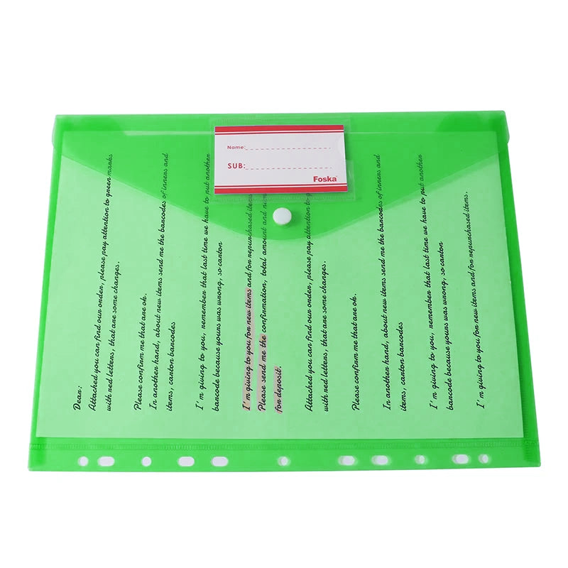 Foska A4 poly envelope folder holding documents