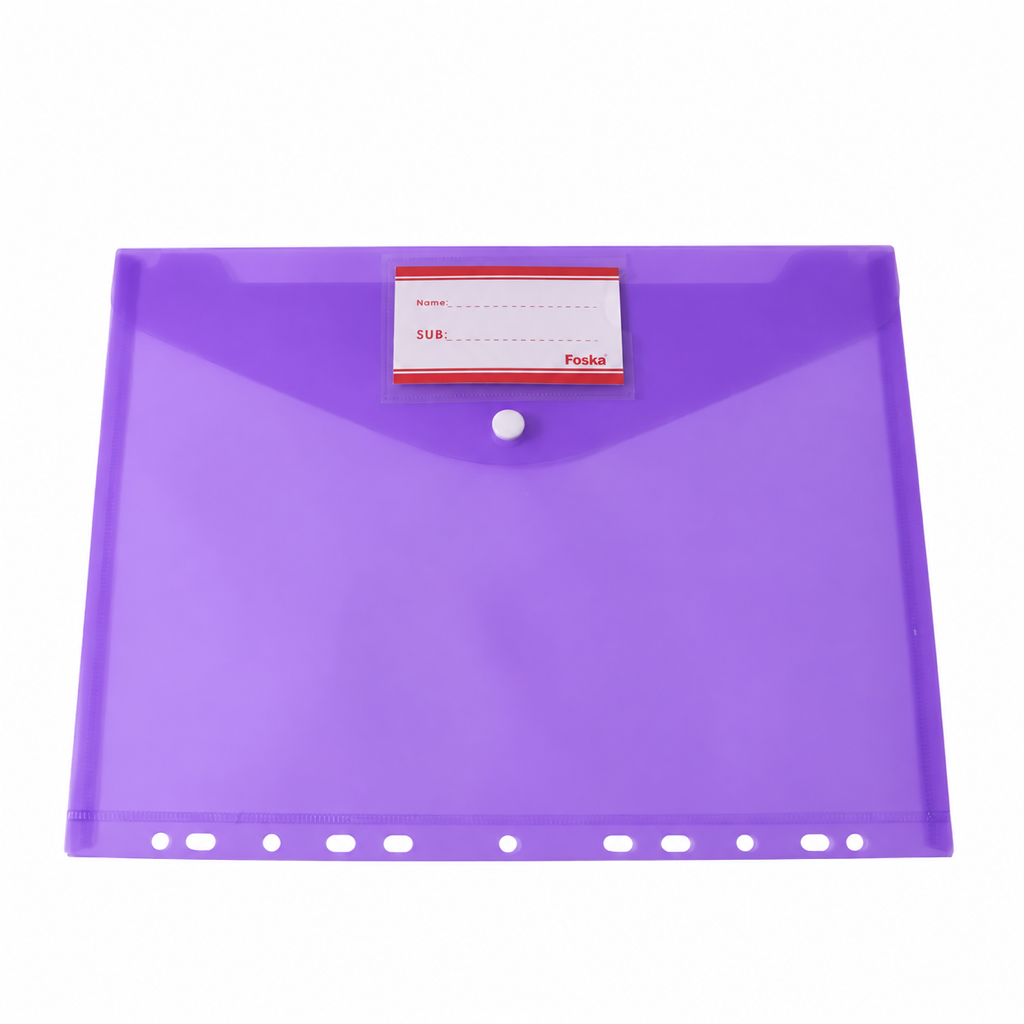 Foska A4 poly envelope folder – purple (DF1015)