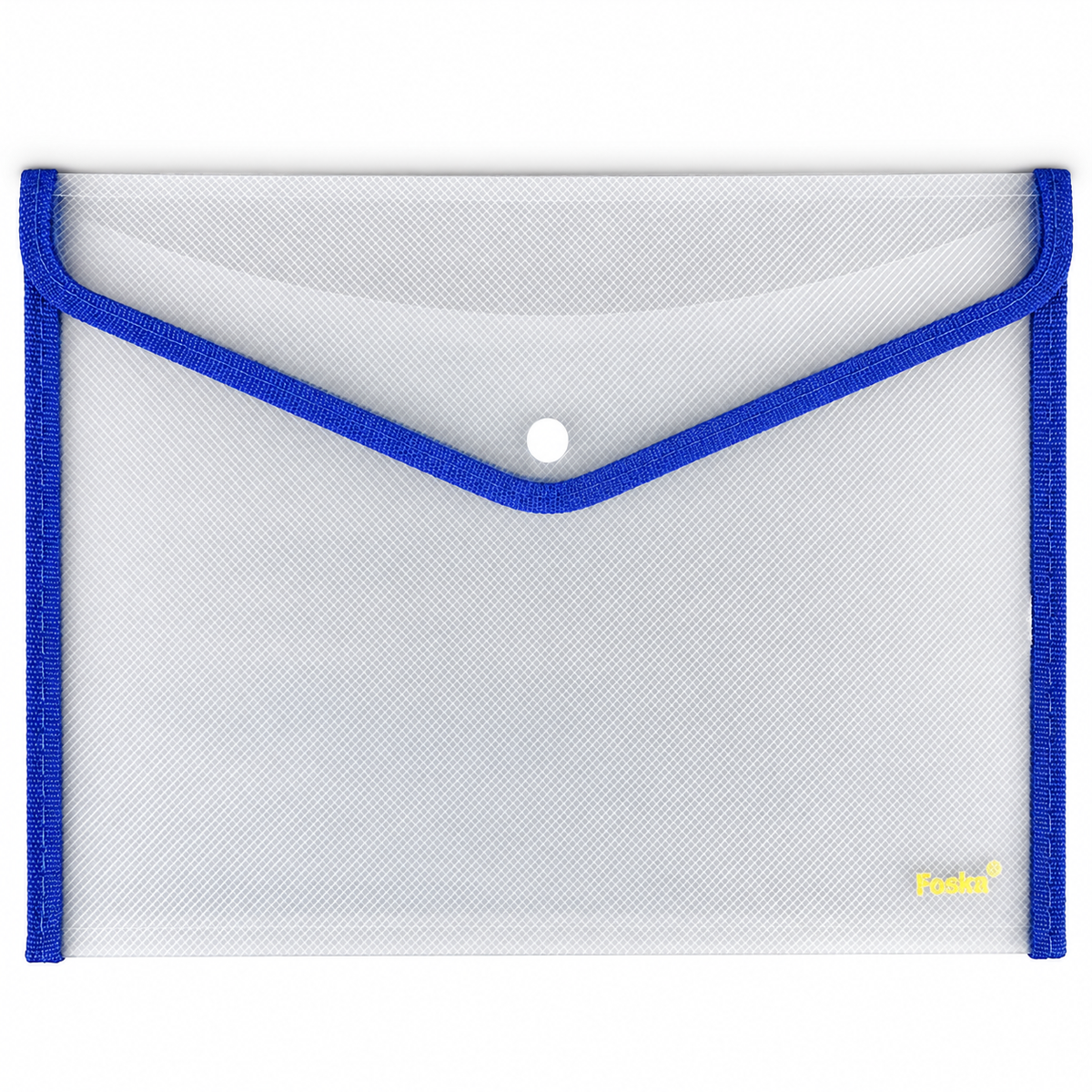 A4 transparent envelope folder, blue border