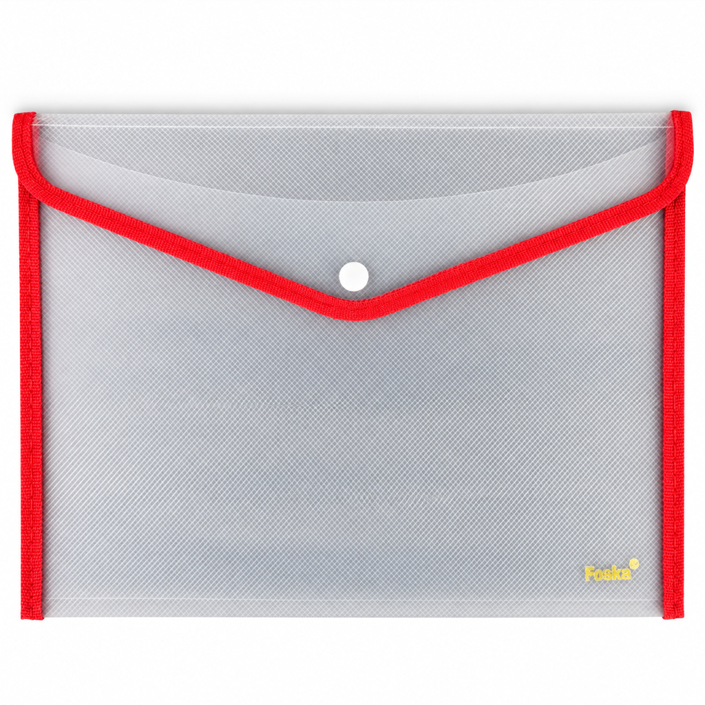 A4 transparent envelope folder, red border