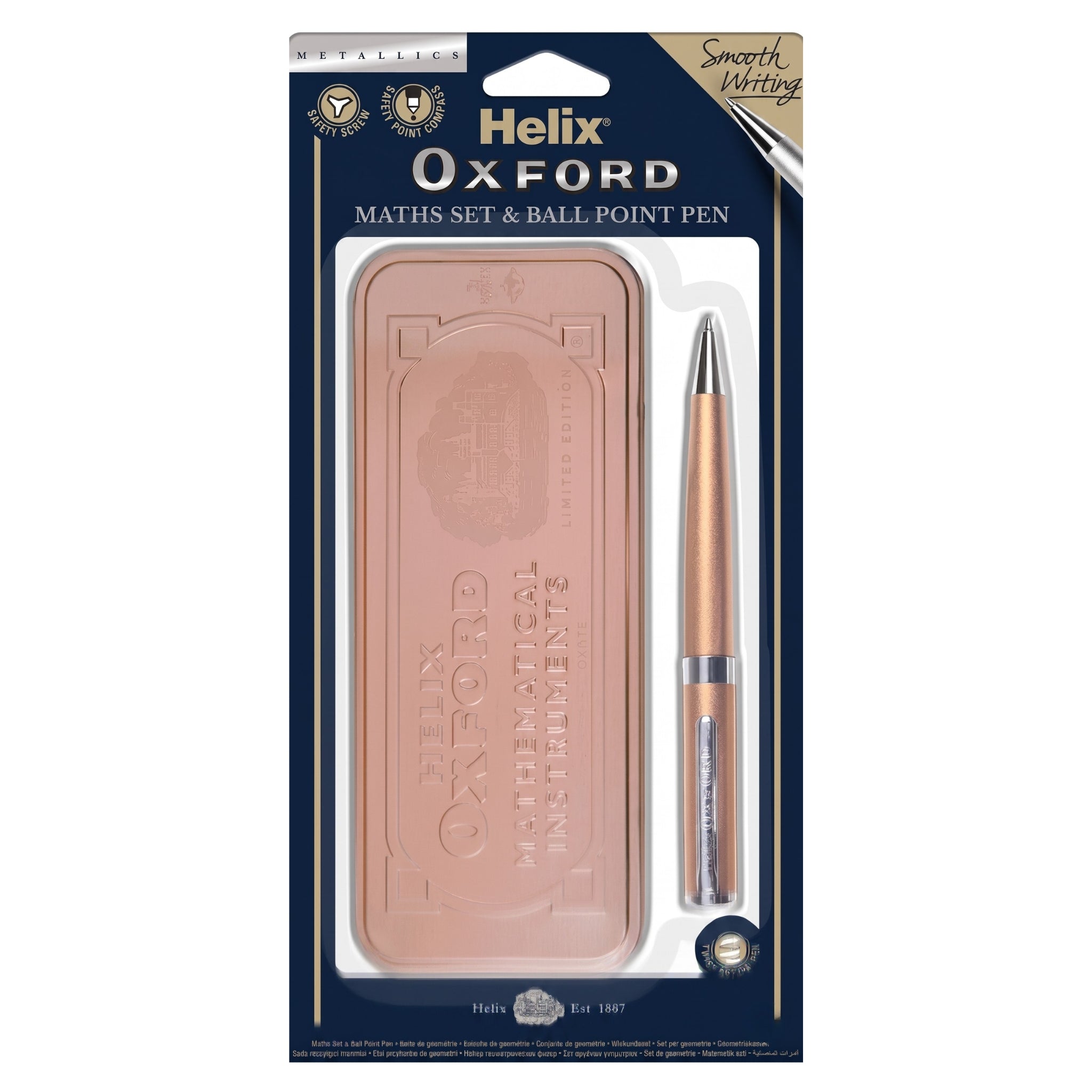 Helix Oxford Gold Maths Set & Pen