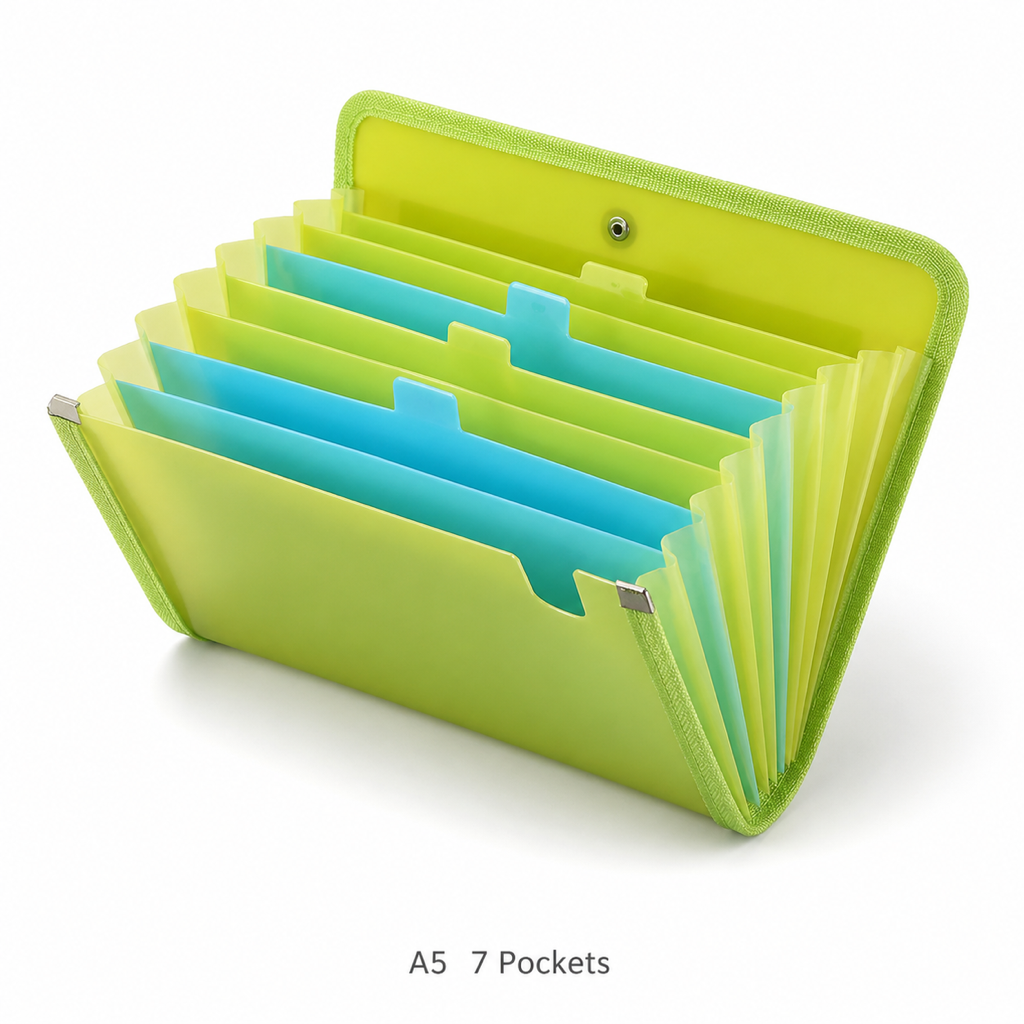Expanding File Bag – Assorted Colours — A5 7 Pockets