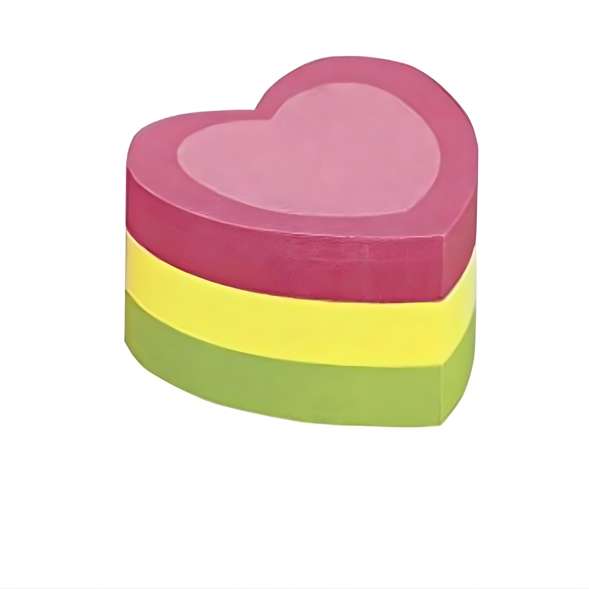 inFO Notes Mini Cube 50 x 50 mm “Heart”, 225 Sheets – Pink/Yellow/Green