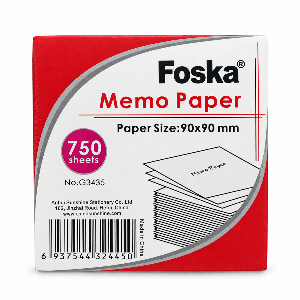Foska Memo Paper 750 sheets white block G3435 – front