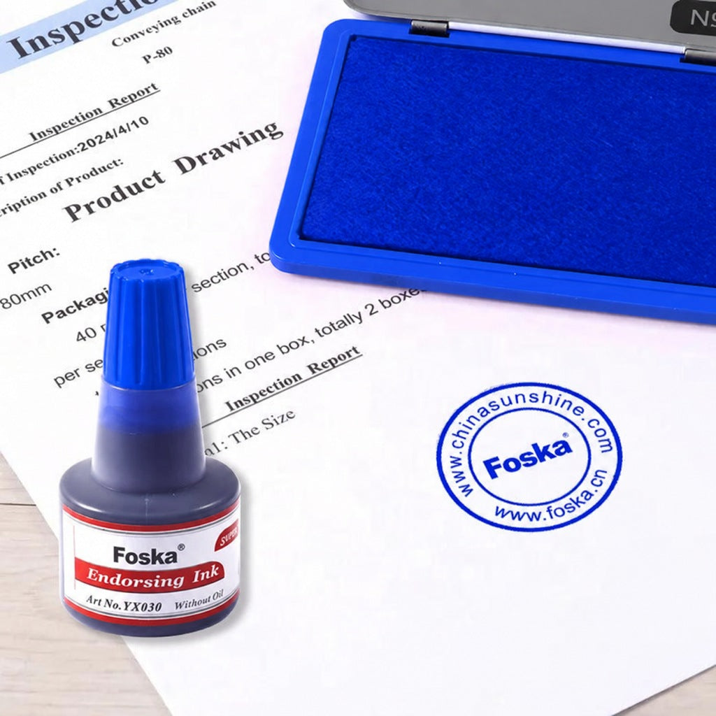 Foska stamp ink pad No.2 blue, stamped mark