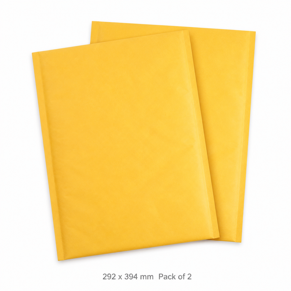 Yellow Kraft Bubble Padded Mailer Envelopes — 292 x 394 mm Pack of 2