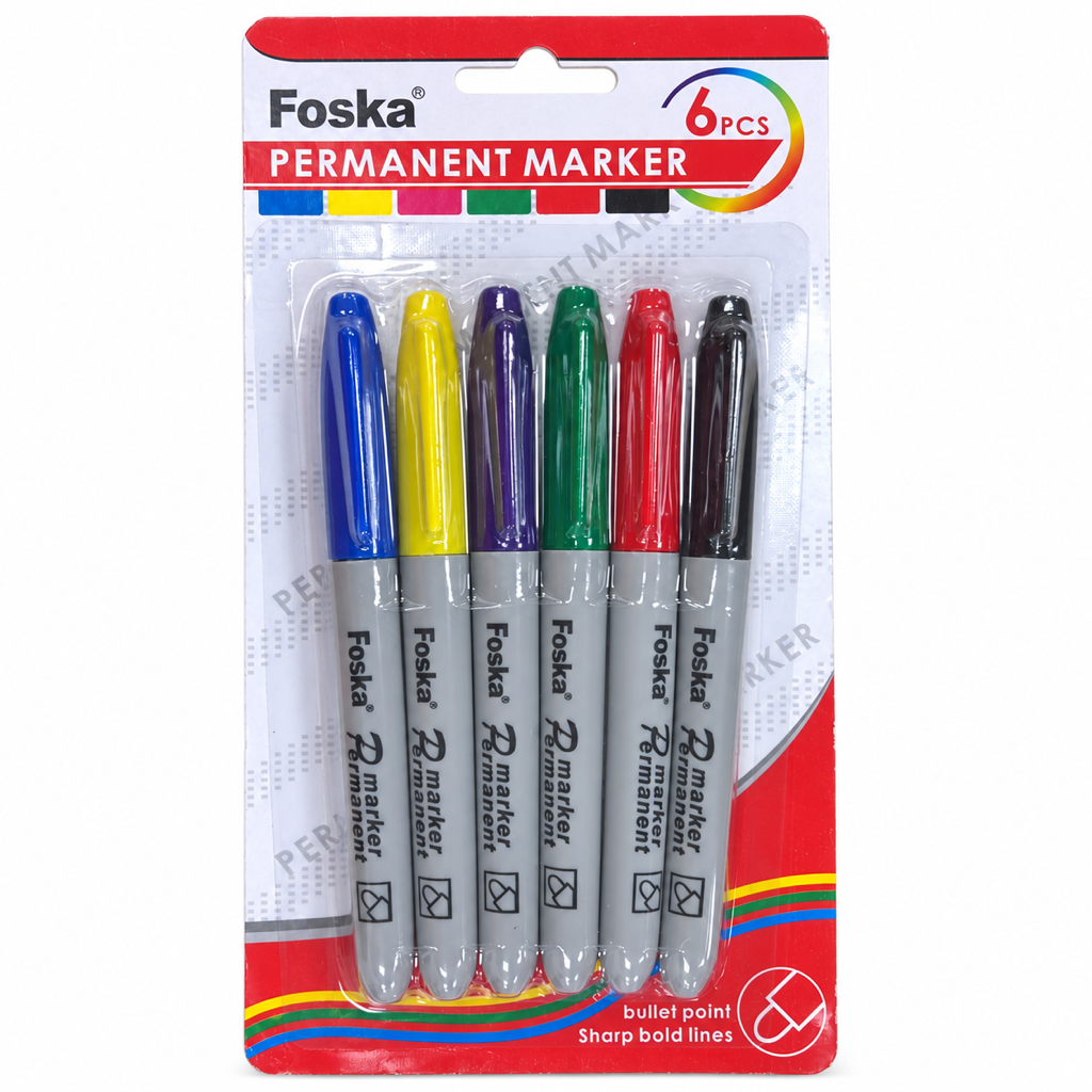 Foska Permanent Marker 6 pcs MK7013 – pack, second view