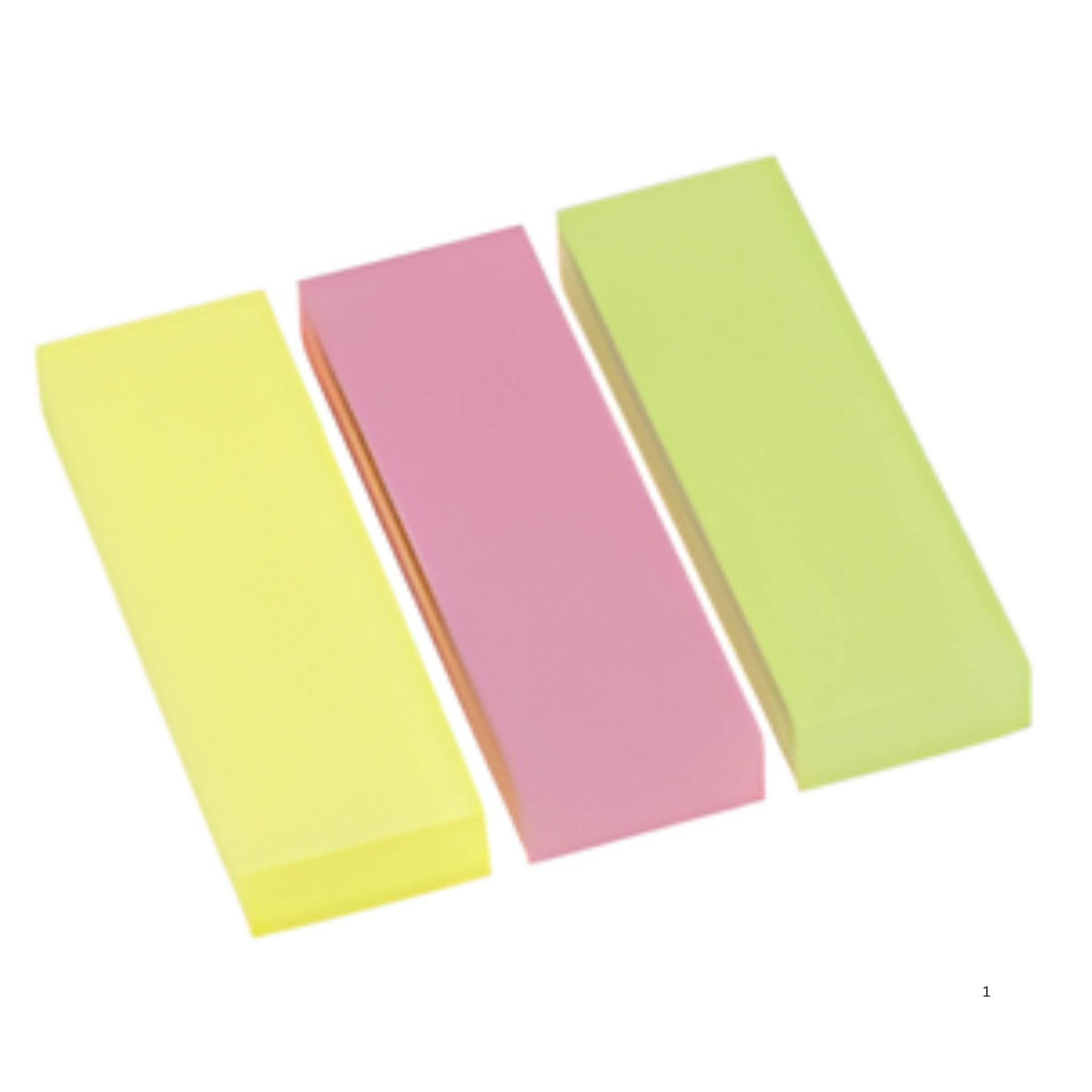 inFO Notes Brilliant Mix Page Markers 25 x 75 mm, 3 Pads (100 Sheets) – Yellow/Pink/Green
