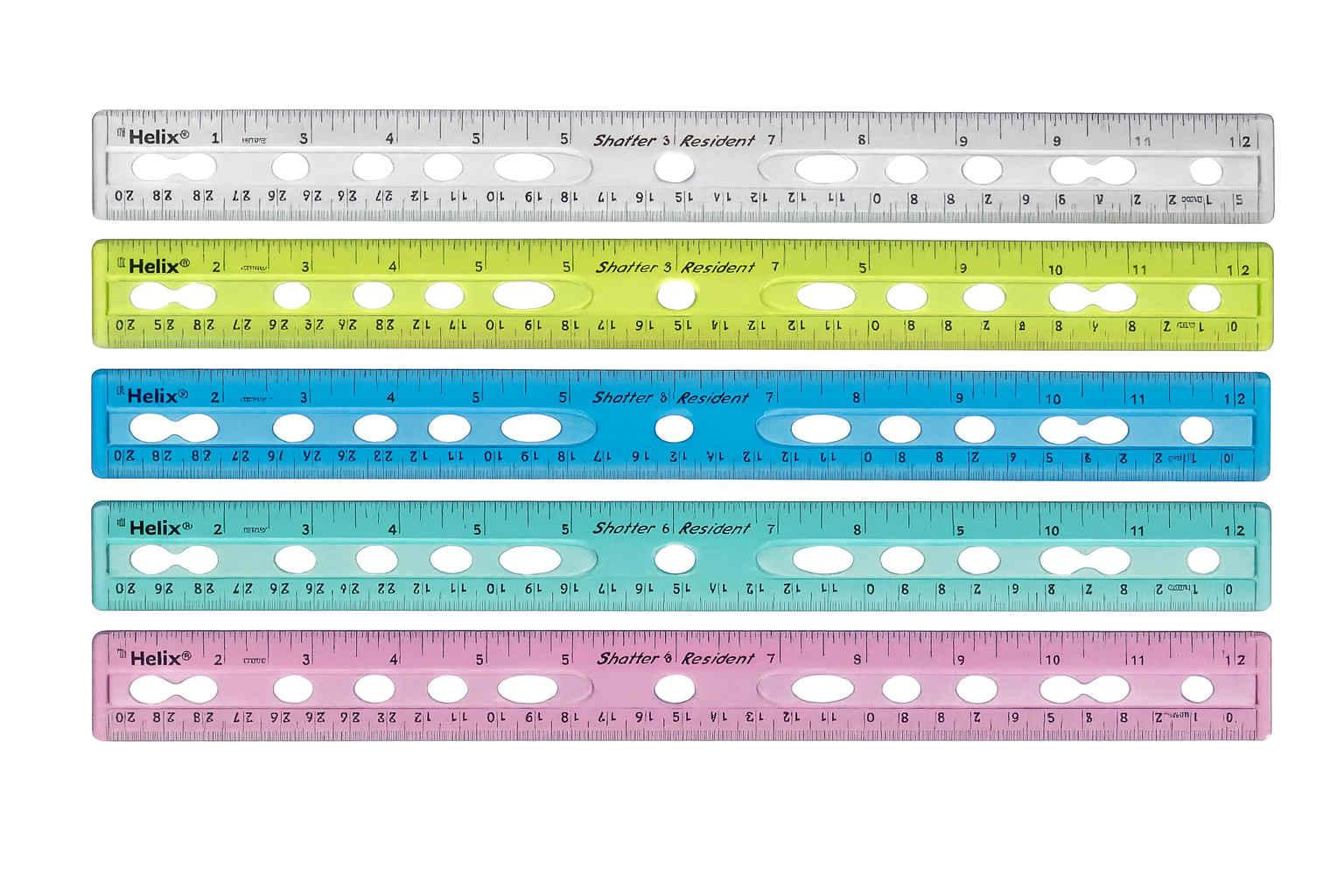 Helix 30Cm Ring Binder Ruler Mix Opp