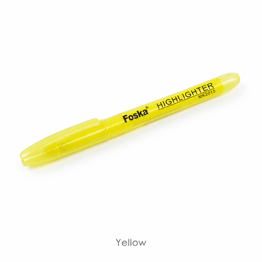Transparent Barrel Highlighter Marker — Yellow