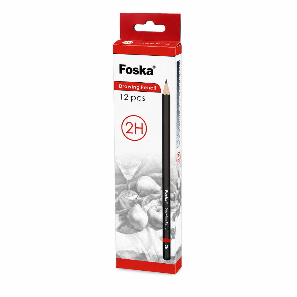 Hexagonal Wooden Drawing Pencils – Box of 12 — 2H