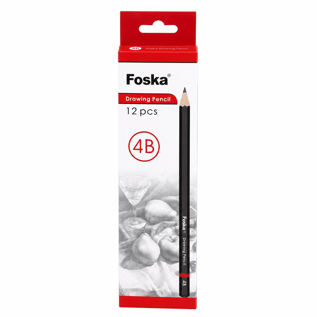 Hexagonal Wooden Drawing Pencils – Box of 12 — 4B