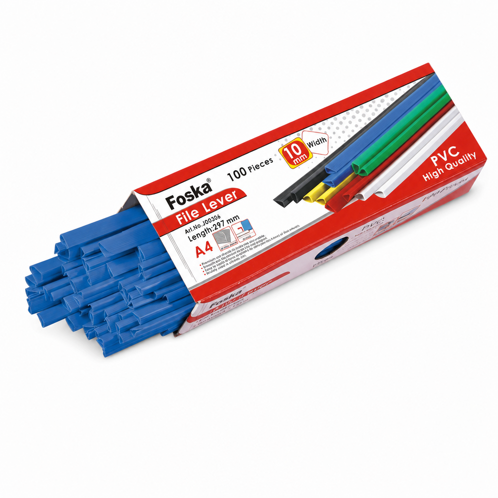 A4 Flat Back PVC Slide Binders – Box of 100 — 10 mm Blue