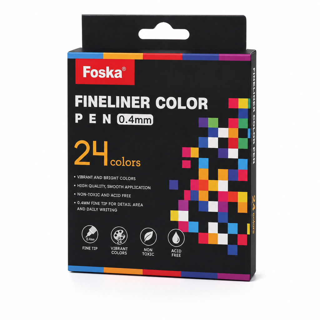 Fine-Tip Fineliner Marker Pens — Set of 24
