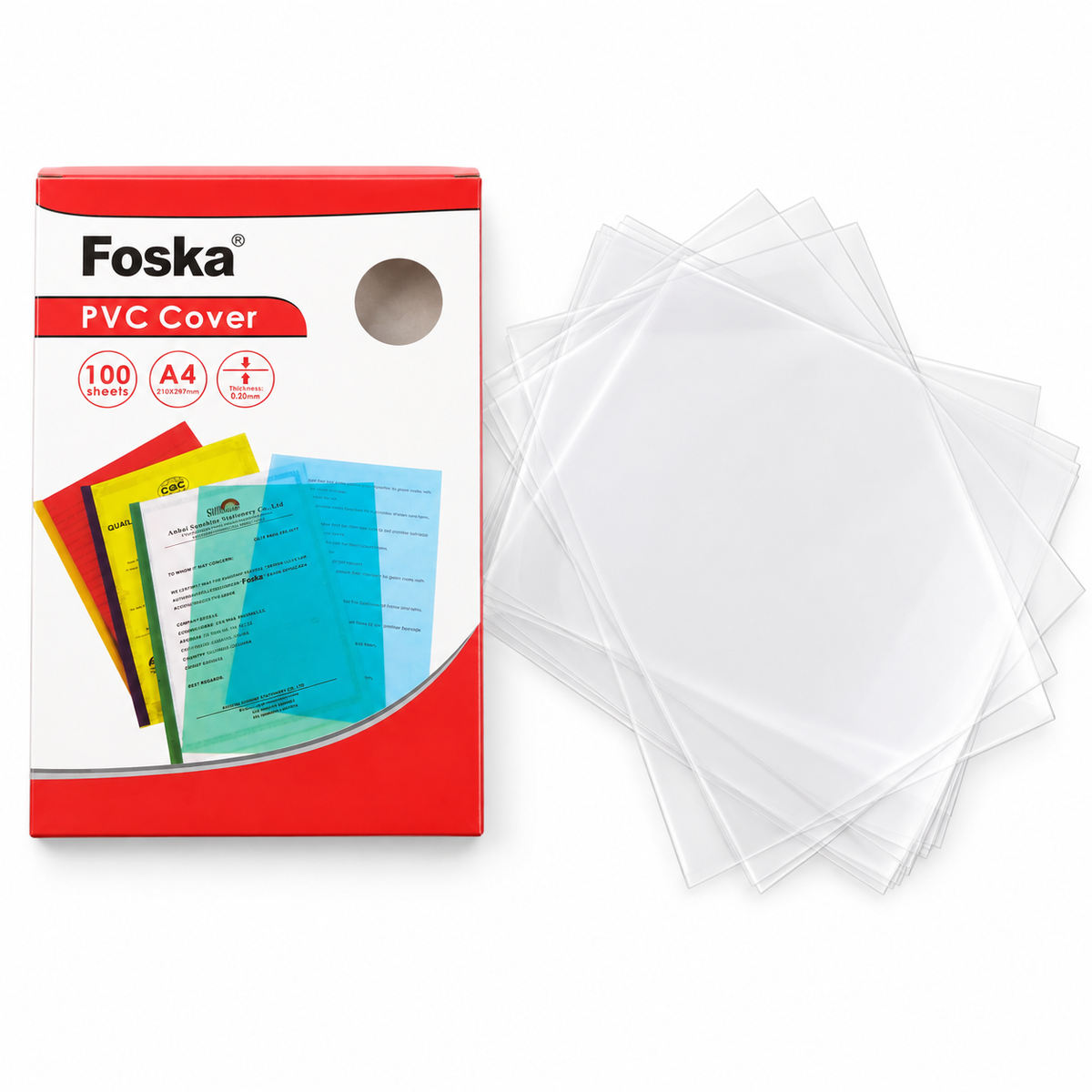 Foska clear A4 PVC binding covers with pack